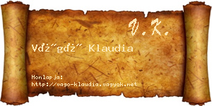 Vágó Klaudia névjegykártya