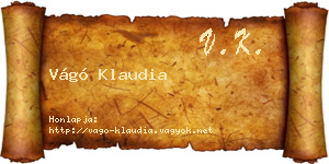 Vágó Klaudia névjegykártya
