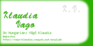 klaudia vago business card